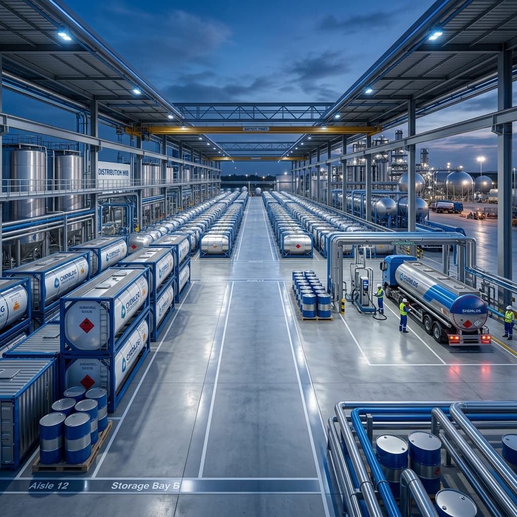 Industrial chemical storage and process infrastructure